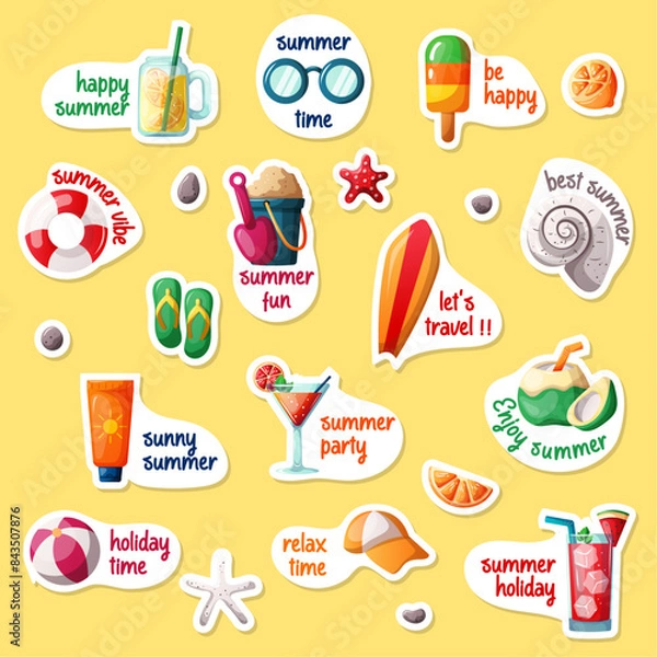 Obraz vector fresh summer sticker collection