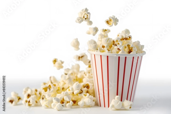 Fototapeta Popcorn bucket isolated on white background