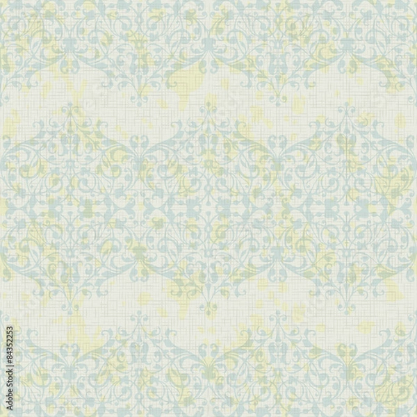 Fototapeta Vector turquoise floral seamless pattern