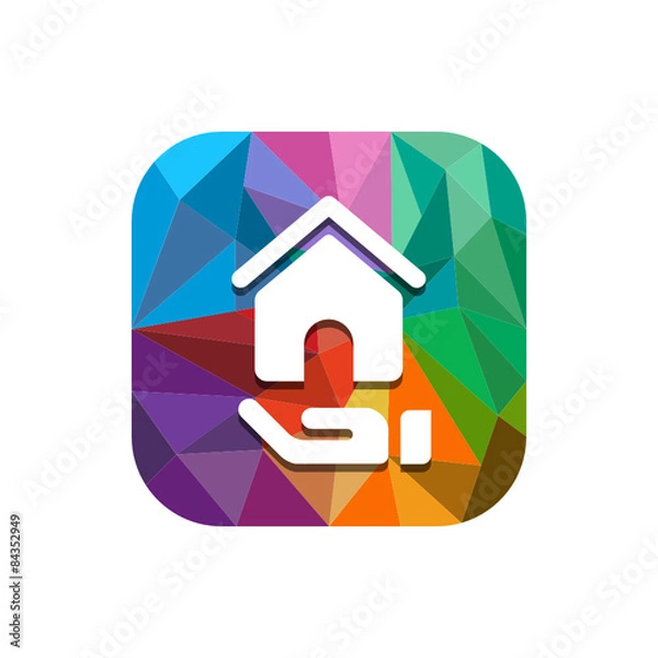 Obraz Geometric App Button