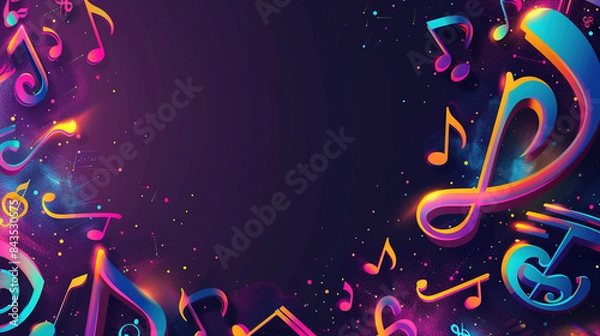 Obraz Retro Music Gear in a Colorful Creative Setting