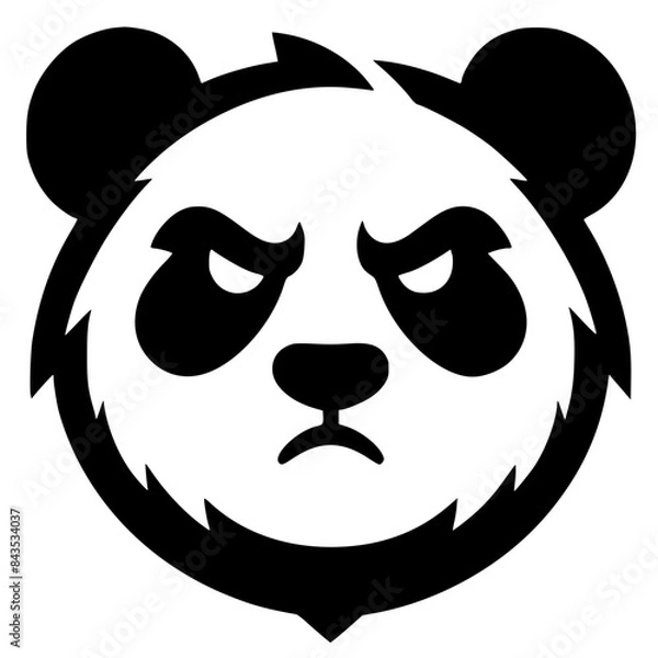 Obraz Silhouette of an angry panda head