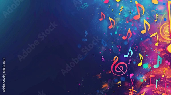 Obraz Retro Music Gear in a Colorful Creative Setting