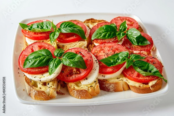 Fototapeta Baked Caprese Salad: A Symphonic Combination of Flavors and Textures