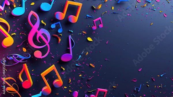 Obraz Retro Music Gear in a Colorful Creative Setting