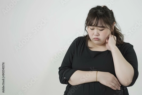 Obraz 痩せたいのにダイエットに失敗してまた太ったことに悩む肥満女性
