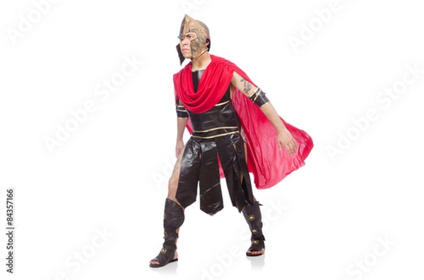 Fototapeta Gladiator isolated on white