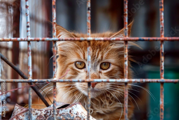 Fototapeta Katze im Tierheim