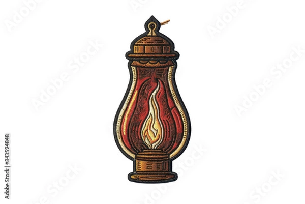 Fototapeta Vintage ornate lantern illustration featuring intricate details and warm glowing light.