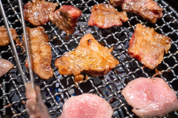 Obraz おいしそうな焼肉の写真。焼肉屋のイメージ。