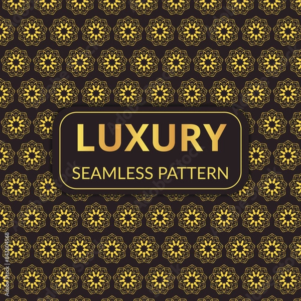 Fototapeta Luxury golden seamless  pattern 