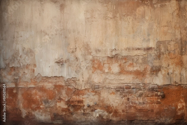 Fototapeta Processed collage of dirty brown concrete wall surface texture. Background for banner, backdrop