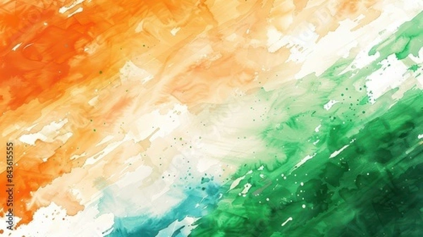 Obraz abstract watercolor india flag background for independence day