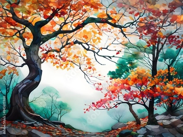 Fototapeta autumn in the forest