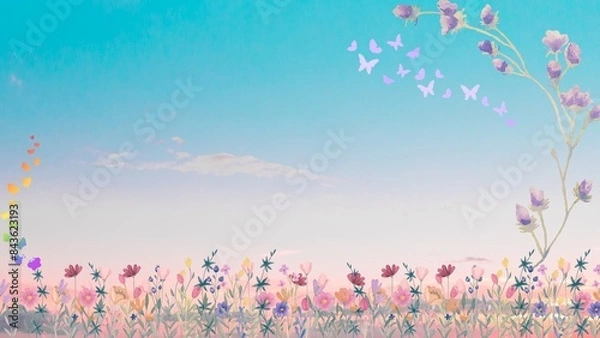Fototapeta flower field in the forest