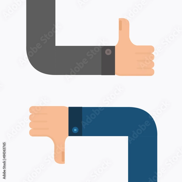 Obraz Thumbs Up and Thumbs Down illustration.