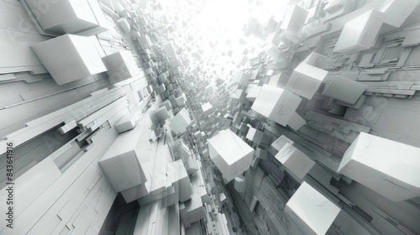 Fototapeta Abstract white cube background