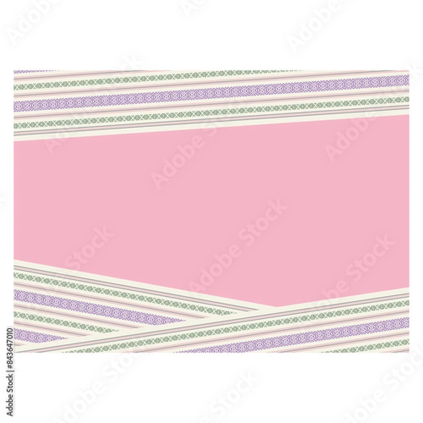 Obraz 博多織　献上柄風枠・フレーム　和風　背景　帯　ピンク