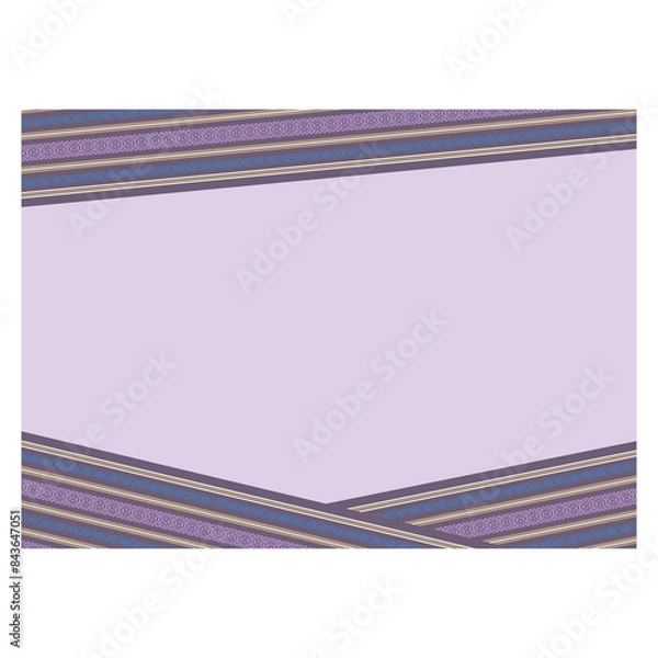 Obraz 博多織　献上柄風枠・フレーム　和風　背景　帯　薄紫