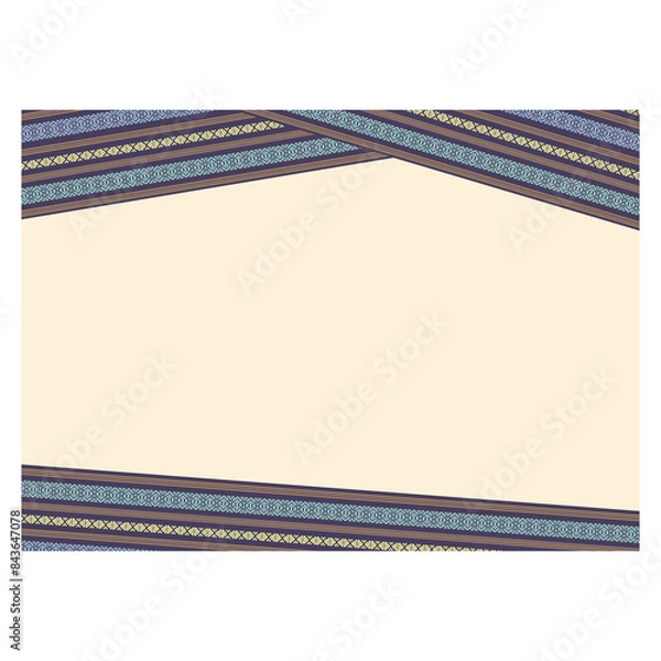 Obraz 博多織　献上柄風枠・フレーム　和風　背景　帯　ベージュ