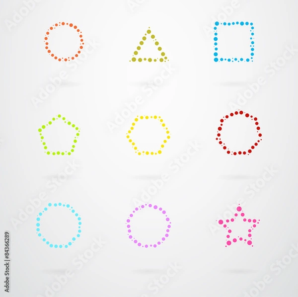 Obraz Basic Geometric Shapes Vector Icon Set