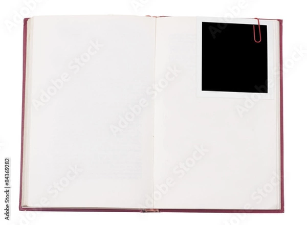 Obraz Red hardcover book and photo frame