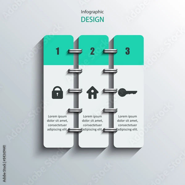 Fototapeta Notepad template with infographics design. 