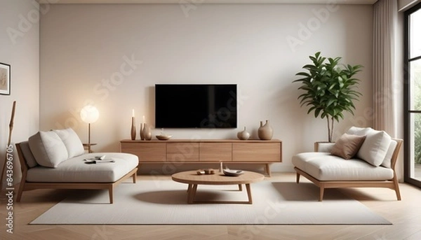 Fototapeta Photo interior modern design room 3D illustration
