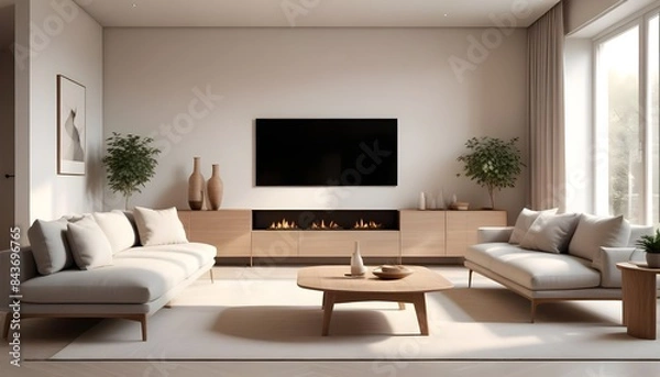 Obraz Photo interior modern design room 3D illustration