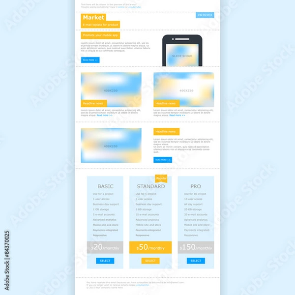 Fototapeta Web template for e-mail