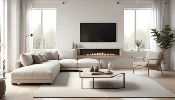 Obraz Photo interior modern design room 3D illustration