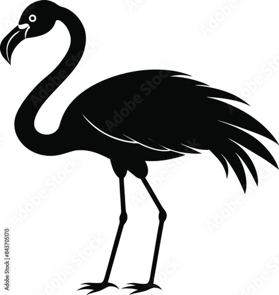 Obraz flamingo black vector silhouette