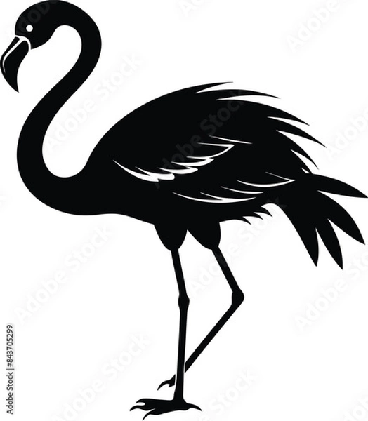 Obraz flamingo black vector silhouette