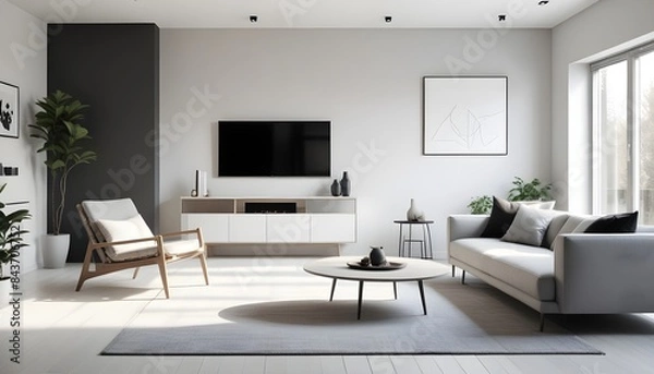 Obraz Photo interior modern design room 3D illustration