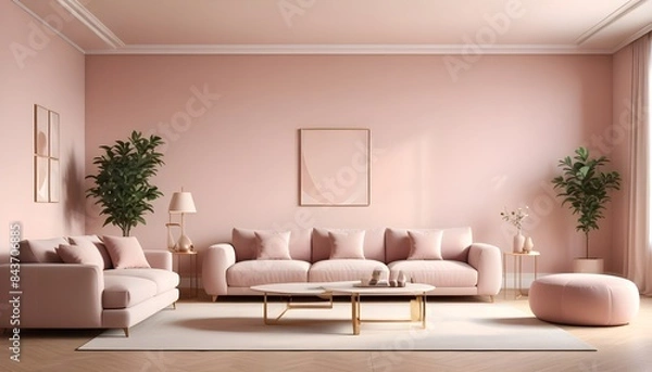 Obraz Photo interior modern design room 3D illustration