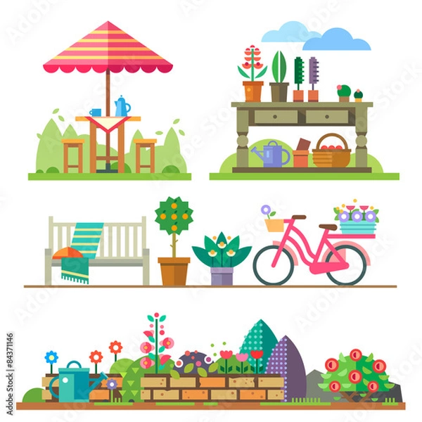 Obraz Garden landscapes, summer and spring