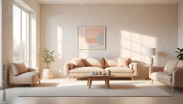 Fototapeta Photo interior modern design room 3D illustration
