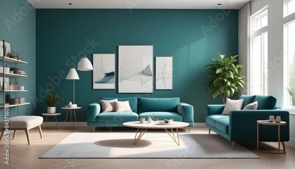 Obraz Photo interior modern design room 3D illustration