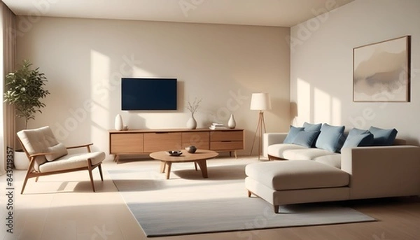 Fototapeta Photo interior modern design room 3D illustration