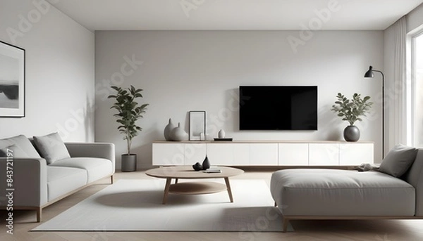 Fototapeta Photo interior modern design room 3D illustration