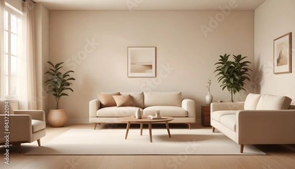 Fototapeta Photo interior modern design room 3D illustration