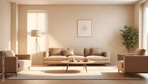 Fototapeta Photo interior modern design room 3D illustration