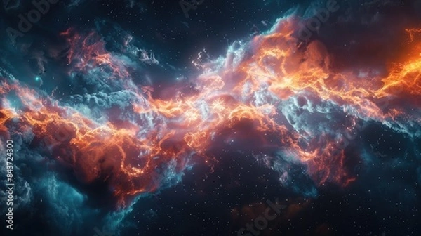 Fototapeta Captivating view of a nebula, showcasing the beauty of outer space