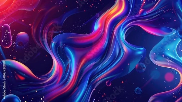 Fototapeta Fluid 3D Shapes Background