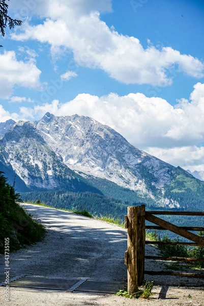 Obraz mountain view with a fence