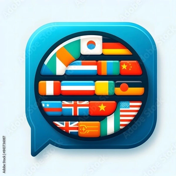 Fototapeta Language Learning App Icon design