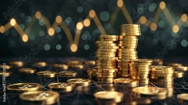 Fototapeta Dynamic Market Insights: Analyzing Business Growth and Financial Profits