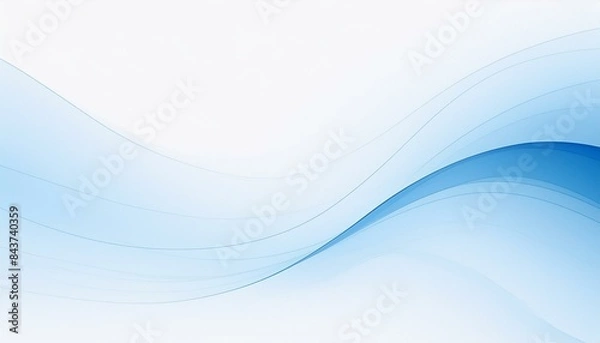 Obraz 滑らかな透明感のある青色のウェーブ
