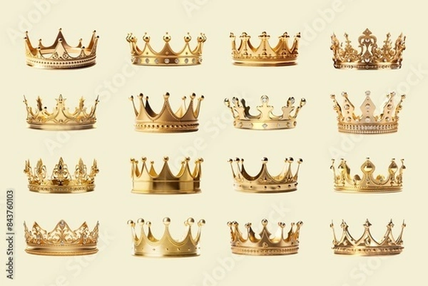 Obraz Gold crown element set