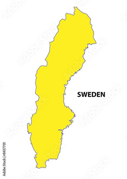 Fototapeta Mappa Svezia